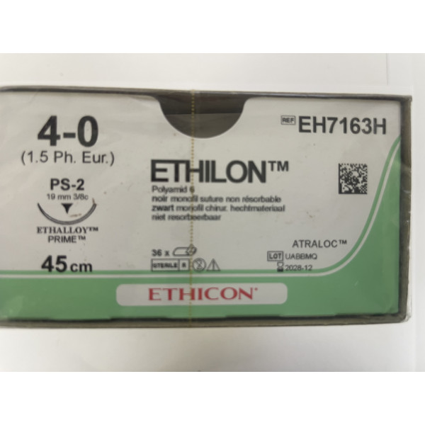 Ethilon schwarz Monofil, 4-0, PS2 Prime, 45 cm