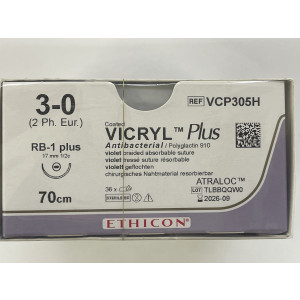Vicryl Plus, violett, geflochten, 3-0, RB-1 plus, 70 cm