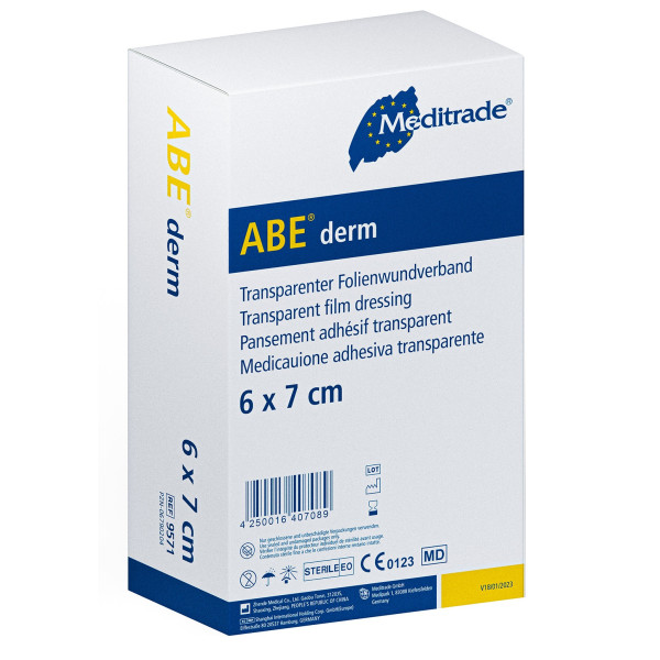 ABE derm steril transparenter Folienwundverband, 6 x 7cm, VE: 1.200 Stück (12 VE zu je 100 Stück)