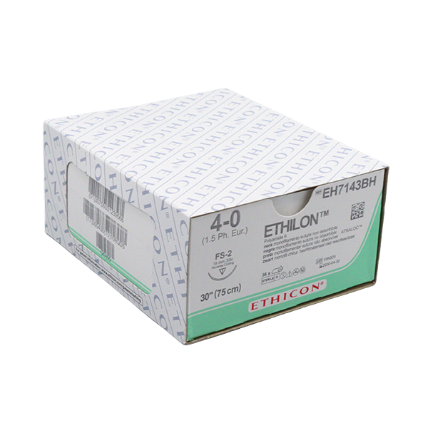Ethilon, schwarz monofil FS 2, 4-0, 75 cm