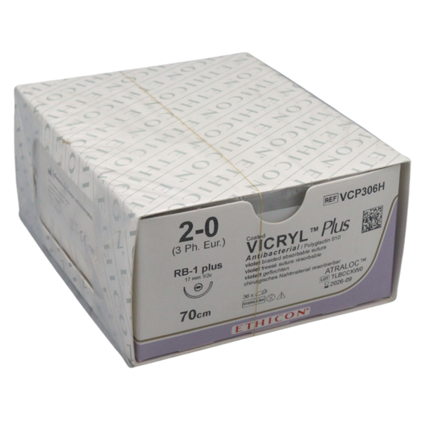 Vicryl plus violett geflochten, RB1 Plua, 2-0, 70 cm