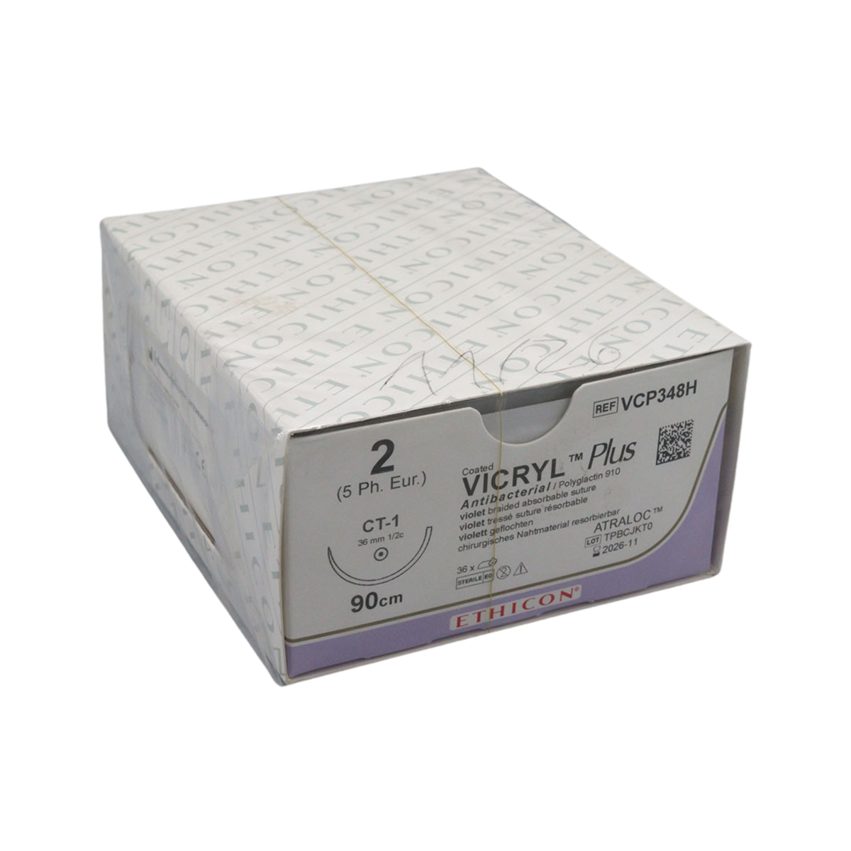 Vicryl plus violett geflochten CT1, 2-0, 90 cm