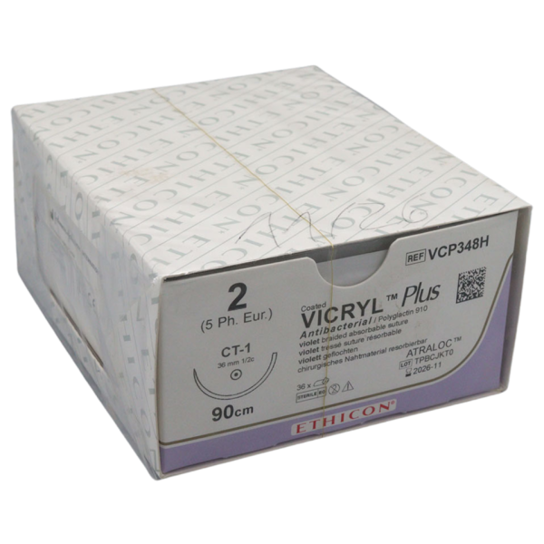 Vicryl plus violett geflochten CT1, 2-0, 90 cm